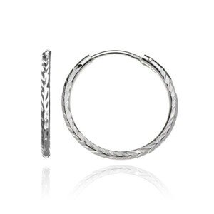 Okrúhle náušnice zo striebra 925 - vyhĺbené lístky, 19 mm
