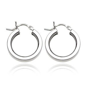 Okrúhle náušnice zo striebra 925 - hrubé línie s hranami, 20 mm