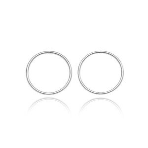 Náušnice zo striebra 925 - úzke lesklé kruhy, 14 mm