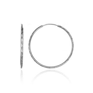 Okrúhle náušnice zo striebra 925 - oválne priehlbinky, 25 mm