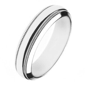 Strieborná lesklá obrúčka 925 - dva gravírované pásiky - Veľkosť: 49 mm