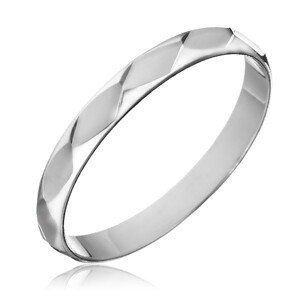 Prstienok zo striebra 925 - lesklý kosoštvorcový výbrus - Veľkosť: 53 mm
