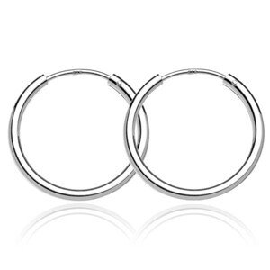 Okrúhle náušnice zo striebra 925 - lesklá širšia línia, 24 mm