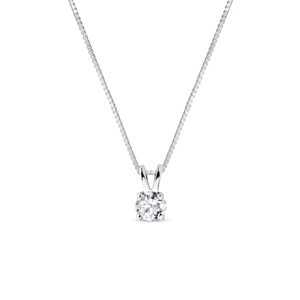 Prívesok z bieleho zlata s 0,25 ct diamantom KLENOTA
