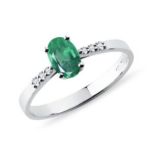Elegantný smaragdový zlatý prsteň s diamantmi KLENOTA