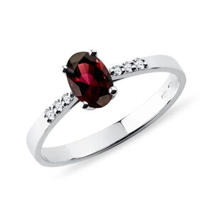 Zlatý prsteň s granátom a diamantmi KLENOTA