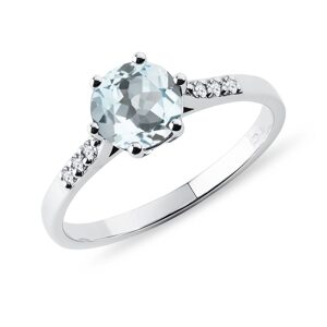 Zlatý prsteň s akvamarínom a diamantmi KLENOTA