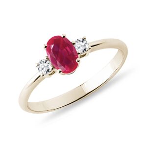 Zásnubný prsteň s rubínom a diamantmi KLENOTA