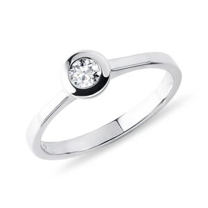 Prsteň z bieleho zlata s bezel diamantom KLENOTA
