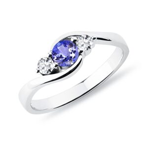 Zlatý prsteň s tanzanitom a diamantmi KLENOTA