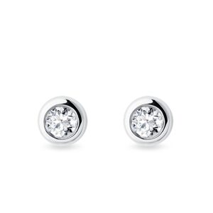 Bezel napichovačky z bieleho zlata s 4mm diamantmi KLENOTA
