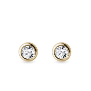 Zlaté bezel napichovačky s 3,5 mm diamantmi KLENOTA