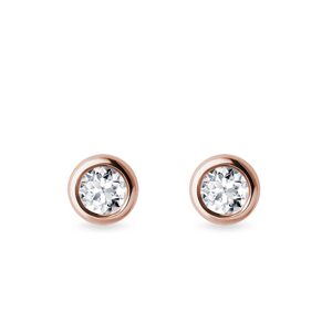 Bezel napichovačky z ružového zlata s 3,5 mm diamantmi KLENOTA