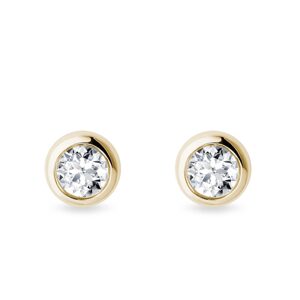 Zlaté náušnice s 0,7ct diamantom KLENOTA