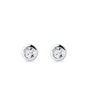 Bezel napichovačky s 3 mm diamantmi z bieleho zlata KLENOTA
