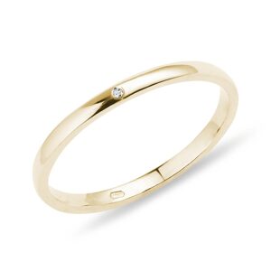 Minimalistický zlatý prsteň s diamantom KLENOTA