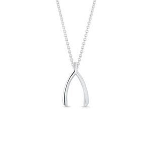 Prívesok wishbone z bieleho 14 kt zlata KLENOTA