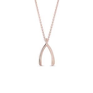 Prívesok wishbone z ružového 14 kt zlata KLENOTA