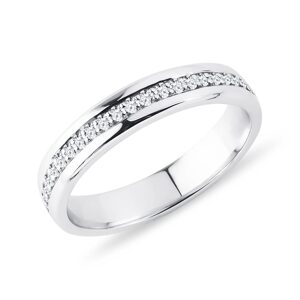Svadobná obrúčka Eternity z bieleho 14kt zlata s briliantmi KLENOTA