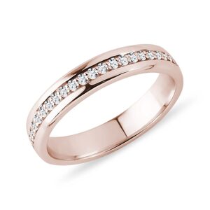Svadobná obrúčka Eternity z ružového 14kt zlata s briliantmi KLENOTA