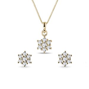 Diamantový set šperkov zo žltého 14k zlata KLENOTA