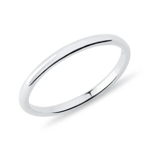 Minimalistická svadobná obrúčka z bieleho zlata KLENOTA
