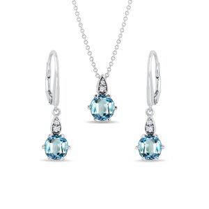 Set šperkov z bieleho 14k zlata s topásmi a diamantmi KLENOTA