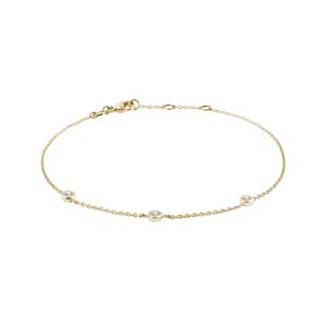 Náramok zo žltého zlata s tromi bezel diamantmi KLENOTA