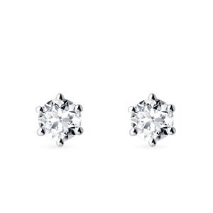 Diamantové napichovačky s priemerom 4,3 mm v bielom zlate KLENOTA