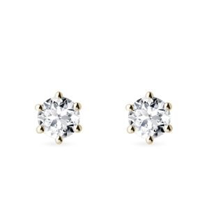 Diamantové napichovačky s priemerom 4,3 mm v zlate KLENOTA