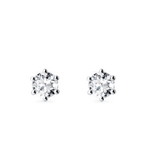 Diamantové napichovačky s priemerom 4 mm v bielom zlate KLENOTA