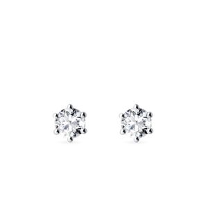 Diamantové napichovačky s priemerom 3,4 mm v bielom zlate KLENOTA