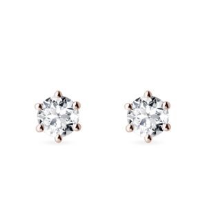 Diamantové napichovačky s priemerom 4,3 mm v ružovom zlate KLENOTA