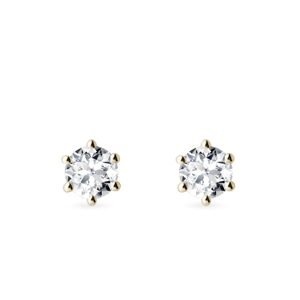 Diamantové napichovačky s priemerom 4 mm v zlate KLENOTA