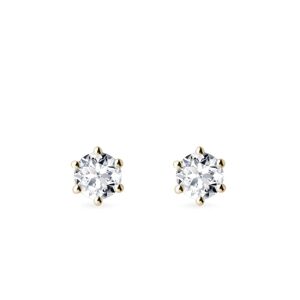 Diamantové napichovačky s priemerom 3,7 mm v zlate KLENOTA