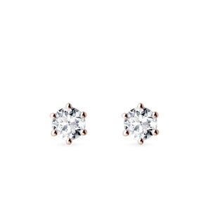 Diamantové napichovačky s priemerom 3,7 mm v ružovom zlate KLENOTA