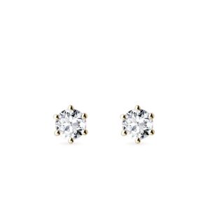 Diamantové napichovačky s priemerom 3,4 mm v zlate KLENOTA