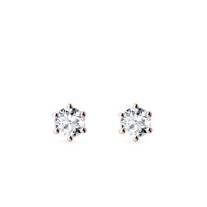 Diamantové napichovačky s priemerom 3,4 mm v ružovom zlate KLENOTA