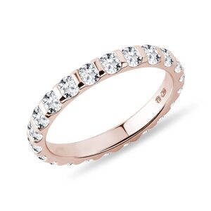 Diamantová svadobná obrúčka eternity z ružového zlata KLENOTA