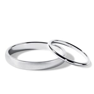 Súprava svadobných obrúčok diamant a satin z bieleho zlata KLENOTA