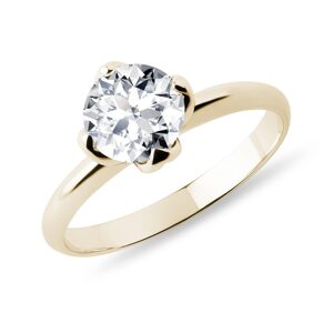 Prsteň zo žltého zlata s 1ct lab grown diamantom KLENOTA