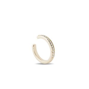 Single náušnica ear cuff zo žltého zlata s diamantmi KLENOTA