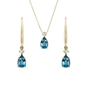 Set náhrdelníka a náušníc zo 14k zlata s London topásmi KLENOTA