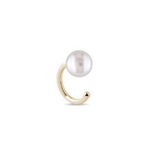 Zlatá ear cuff náušnica s perlou na jedno ucho KLENOTA