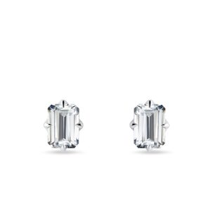 Náušnice z bieleho 14k zlata s lab grown diamantmi KLENOTA