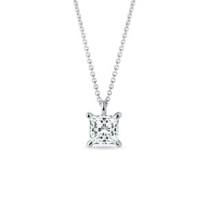 Náhrdelník z bieleho 14k zlata s lab grown diamantom KLENOTA