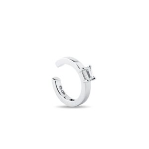 Náušnica ear cuff s diamantom v bielom 14k zlate KLENOTA