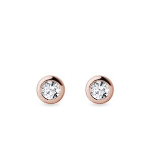 Bezel napichovačky s 3mm diamantmi v ružovom zlate KLENOTA