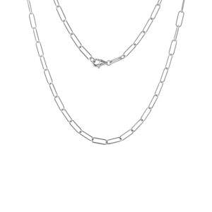Retiazka typu Paperclip z bieleho zlata v dĺžke 42 cm KLENOTA
