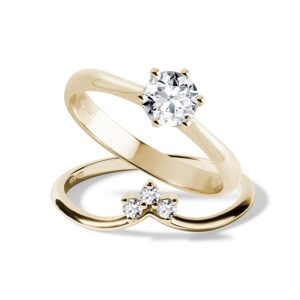 Set prsteňov zo žltého zlata  s lab grown diamantom KLENOTA